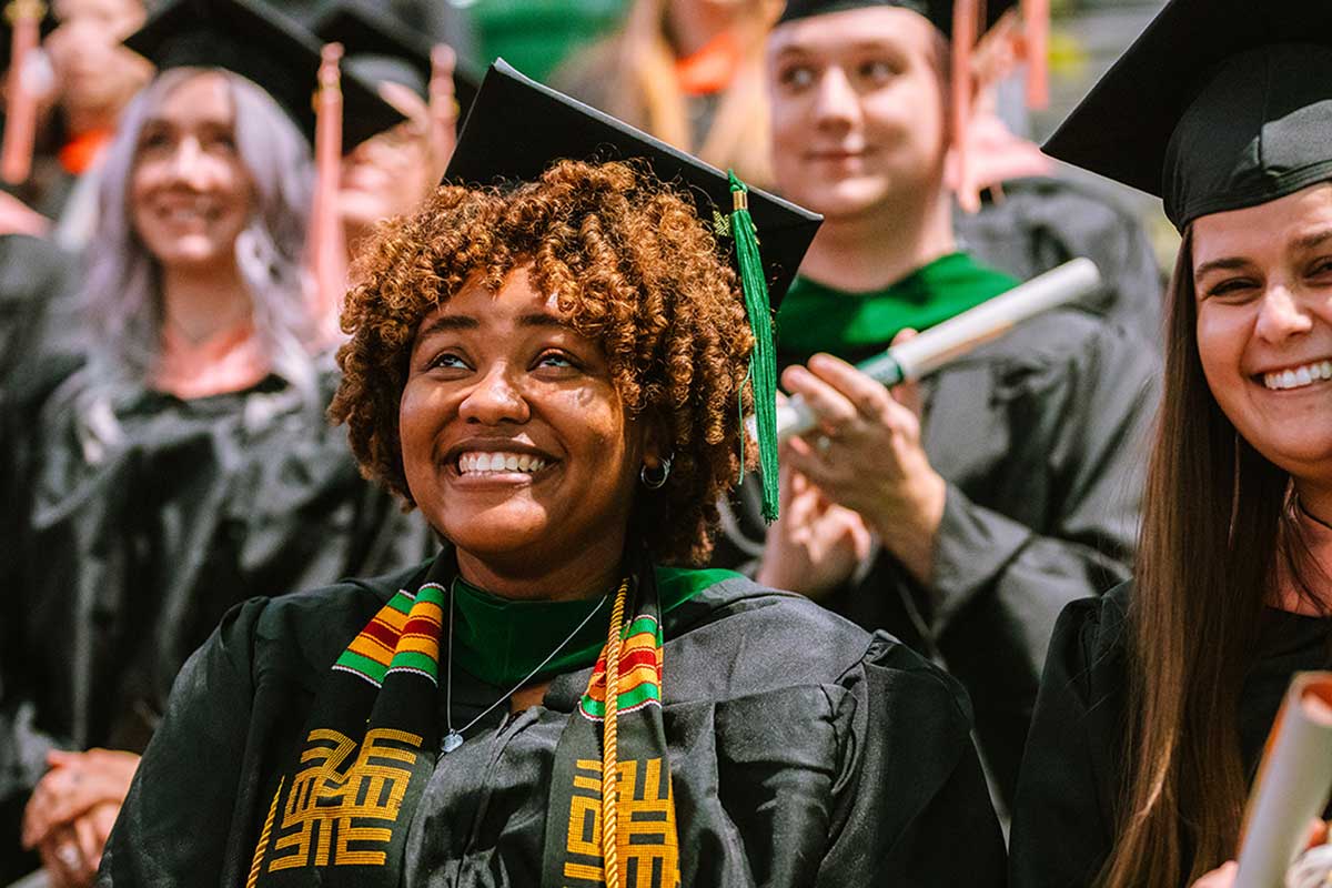 Student Graduating in Cap and Gown